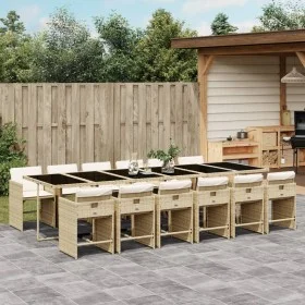 Garden dining set with 13-piece synthetic rattan beige cushions. by , Garden sets - Ref: Foro24-3211126, Price: 947,25 €, Dis...