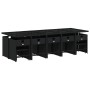 Set comedor de jardín con cojines 15 pzas ratán sintético negro