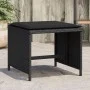Garden stools with cushions 4 pcs black PE rattan 41x41x36cm by , Outdoor ottomans - Ref: Foro24-365042, Price: 98,13 €, Disc...