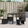 Garden stools with cushions 4 pcs black PE rattan 41x41x36cm by , Outdoor ottomans - Ref: Foro24-365042, Price: 98,13 €, Disc...