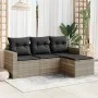 Garden sofa set 4 pieces with gray synthetic rattan cushions by , Garden sets - Ref: Foro24-3218862, Price: 265,40 €, Discoun...