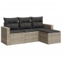 Garden sofa set 4 pieces with gray synthetic rattan cushions by , Garden sets - Ref: Foro24-3218862, Price: 255,31 €, Discoun...