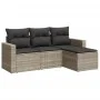 Garden sofa set 4 pieces with gray synthetic rattan cushions by , Garden sets - Ref: Foro24-3218862, Price: 265,40 €, Discoun...