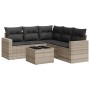 Garden sofa set 6 pieces and gray synthetic rattan cushions by , Garden sets - Ref: Foro24-3218952, Price: 394,41 €, Discount: %