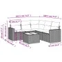 Garden sofa set 6 pieces and gray synthetic rattan cushions by , Garden sets - Ref: Foro24-3218952, Price: 410,43 €, Discount: %