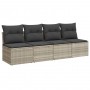 Gartensofa mit Kissen, 4 Plätze, helles graues Kunststoffrattan von , Outdoor-Sofas - Ref: Foro24-366178, Preis: 238,42 €, Ra...