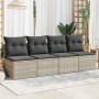 Gartensofa mit Kissen, 4 Plätze, helles graues Kunststoffrattan von , Outdoor-Sofas - Ref: Foro24-366178, Preis: 238,42 €, Ra...