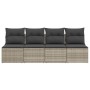 Gartensofa mit Kissen, 4 Plätze, helles graues Kunststoffrattan von , Outdoor-Sofas - Ref: Foro24-366178, Preis: 238,42 €, Ra...