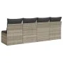 Garden sofa with cushions, 4 seats, light gray synthetic rattan by , Outdoor sofas - Ref: Foro24-366178, Price: 247,83 €, Dis...