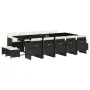 Garden dining set with 15-piece black synthetic rattan cushions. by , Garden sets - Ref: Foro24-3210630, Price: 986,94 €, Dis...