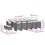 Garden dining set with 15-piece black synthetic rattan cushions. by , Garden sets - Ref: Foro24-3210630, Price: 872,46 €, Dis...