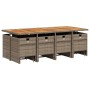 Garten-Essgruppe mit 13-teiligen Kissen aus grauem synthetischem Rattan. von , Gartensets - Ref: Foro24-3210626, Preis: 933,0...