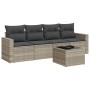 Gartensofa-Set und Kissen, 5-teilig, aus hellem grauem Kunst-Rattan. von , Gartensets - Ref: Foro24-3218682, Preis: 306,18 €,...