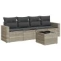 Set de sofás jardín y cojines 5 pzas ratán sintético gris claro de , Conjuntos de jardín - Ref: Foro24-3218682, Precio: 323,1...