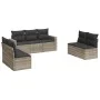 7-piece garden sofa set with light gray PE rattan cushions by , Garden sets - Ref: Foro24-3218822, Price: 459,38 €, Discount: %