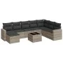 Garden furniture set 9 pieces and light gray synthetic rattan cushions by , Garden sets - Ref: Foro24-3219362, Price: 597,14 ...