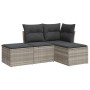 Garden sofa set 4 pieces with gray synthetic rattan cushions by , Garden sets - Ref: Foro24-3217482, Price: 241,59 €, Discoun...