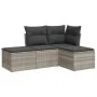 Gartensofagarnitur 4-teilig mit grauen Polstern aus synthetischem Rattan. von , Gartensets - Ref: Foro24-3217482, Preis: 246,...