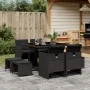 Garten-Essgruppe 9-teilig mit schwarzen Polstern aus synthetischem Rattan von , Gartensets - Ref: Foro24-3210595, Preis: 439,...