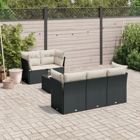 6-piece garden sofa set with black synthetic rattan cushions by , Garden sets - Ref: Foro24-3249085, Price: 395,52 €, Discoun...