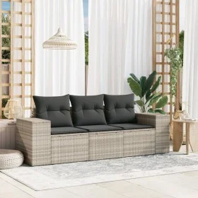 3-piece garden sofa set with gray synthetic rattan cushions by , Garden sets - Ref: Foro24-3254599, Price: 242,22 €, Discount: %