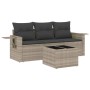 Garden sofa set 4 pieces with gray synthetic rattan cushions by , Garden sets - Ref: Foro24-3252209, Price: 261,43 €, Discoun...