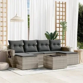 7-piece garden sofa set with light gray PE rattan cushions by , Garden sets - Ref: Foro24-3252869, Price: 438,89 €, Discount: %