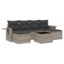 7-piece garden sofa set with light gray PE rattan cushions by , Garden sets - Ref: Foro24-3252869, Price: 417,24 €, Discount: %