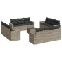 Set of garden sofas with 13 pieces of gray synthetic rattan cushions by , Garden sets - Ref: Foro24-3218772, Price: 961,87 €,...