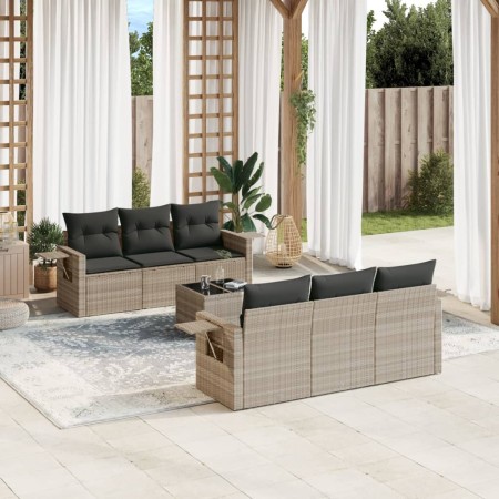 Gartensofagarnitur 7-teilig mit Kissen, hellgrauer PE-Rattan von , Gartensets - Ref: Foro24-3252249, Preis: 462,33 €, Rabatt: %