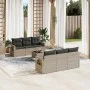 Garden sofa set 7 pieces with light gray PE rattan cushions by , Garden sets - Ref: Foro24-3252249, Price: 495,52 €, Discount: %