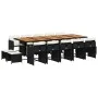 Garden dining set with 15-piece black synthetic rattan cushions. by , Garden sets - Ref: Foro24-3211179, Price: 954,15 €, Dis...