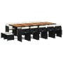 Set comedor de jardín con cojines 15 pzas ratán sintético negro de , Conjuntos de jardín - Ref: Foro24-3211179, Precio: 840,5...