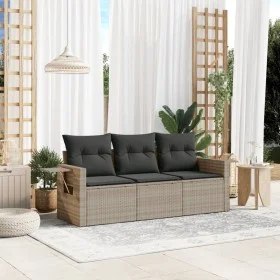 Set de sofá de jardín 3 pzas y cojines ratán sintético gris de , Conjuntos de jardín - Ref: Foro24-3252199, Precio: 225,67 €,...