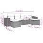 Garden sofa set 6 pieces and gray synthetic rattan cushions by , Garden sets - Ref: Foro24-3255259, Price: 407,64 €, Discount: %