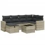 7-piece garden sofa set with light gray PE rattan cushions by , Garden sets - Ref: Foro24-3263498, Price: 461,45 €, Discount: %
