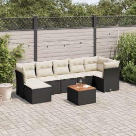 8-teiliges Gartensofa-Set mit schwarzen Polstern aus synthetischem Rattan. von , Gartensets - Ref: Foro24-3256084, Preis: 462...