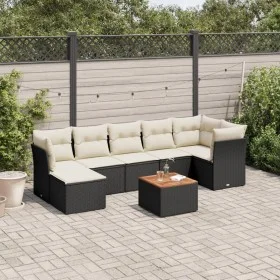 Garden sofa set 8 pieces and black synthetic rattan cushions by , Garden sets - Ref: Foro24-3256084, Price: 457,09 €, Discoun...