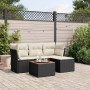 Gartenmöbel-Set 5-teilig mit schwarzen Polstern aus synthetischem Rattan von , Gartensets - Ref: Foro24-3255937, Preis: 285,6...