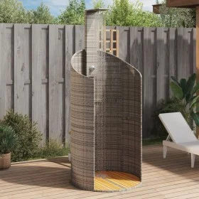 Außendusche aus PE-Rattan und grauer Akazie 100x100x241,5 cm von , Pool- und Spa-Zubehör - Ref: Foro24-368213, Preis: 371,31 ...
