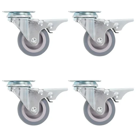 Swivel wheels with double brakes 4 units 50 mm by , Material handling - Ref: Foro24-143418, Price: 15,65 €, Discount: %