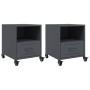 Bedside tables 2 units anthracite gray steel 36x39x43.5 cm by , Nightstands - Ref: Foro24-846709, Price: 81,22 €, Discount: %