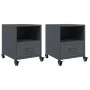Bedside tables 2 units anthracite gray steel 36x39x43.5 cm by , Nightstands - Ref: Foro24-846709, Price: 80,49 €, Discount: %