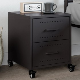 Black steel bedside table 36x39x43.5 cm by , Nightstands - Ref: Foro24-846626, Price: 52,97 €, Discount: %
