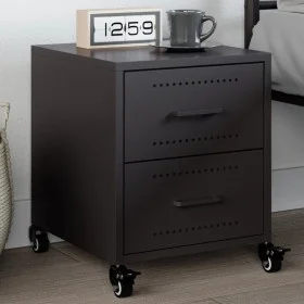 Nachttisch aus schwarzem Stahl 36x39x43,5 cm von , Nachttische - Ref: Foro24-846626, Preis: 52,45 €, Rabatt: %