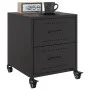 Black steel bedside table 36x39x43.5 cm by , Nightstands - Ref: Foro24-846626, Price: 52,45 €, Discount: %