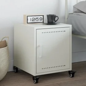 Mesita de noche acero blanco 36x39x43,5 cm de , Mesitas de noche - Ref: Foro24-846624, Precio: 49,23 €, Descuento: %