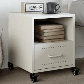 Nachttisch aus weißem Stahl 36x39x43,5 cm von , Nachttische - Ref: Foro24-846714, Preis: 45,23 €, Rabatt: %