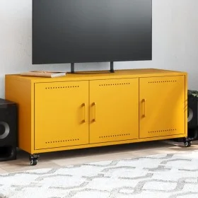 TV stand made of cold-rolled yellow steel, 100.5x39x43.5 cm by , TV Furniture - Ref: Foro24-846647, Price: 98,59 €, Discount: %
