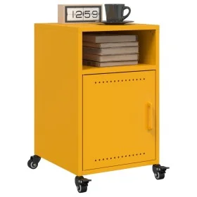 Bedside tables 2 units yellow mustard steel 36x39x59 cm by , Nightstands - Ref: Foro24-846723, Price: 82,67 €, Discount: %